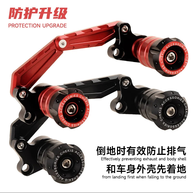 Chekis acessórios genuínos para motocicleta, adequados para yamaha nmax125/155 xmax250/300 nvx155 aerox155, tubo de escape modificado, bastão anti-queda, proteção de bola anticolisão