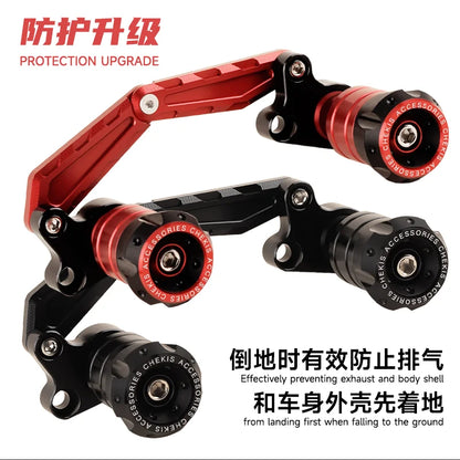 Chekis acessórios genuínos para motocicleta, adequados para yamaha nmax125/155 xmax250/300 nvx155 aerox155, tubo de escape modificado, bastão anti-queda, proteção de bola anticolisão