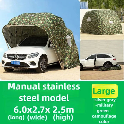 Carport Dobrável Automático Personalizado de Qualquer Tamanho, Abrigo Impermeável para Carros, Garagem Móvel, Abrigo Externo para Estacionamento, Tecido Oxford Durável