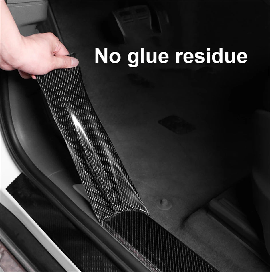 3d nano fita de fibra de carbono do carro preto porta borda guardas espelho lateral anti-risco tira de colisão à prova dwaterproof água protetor filme fita
