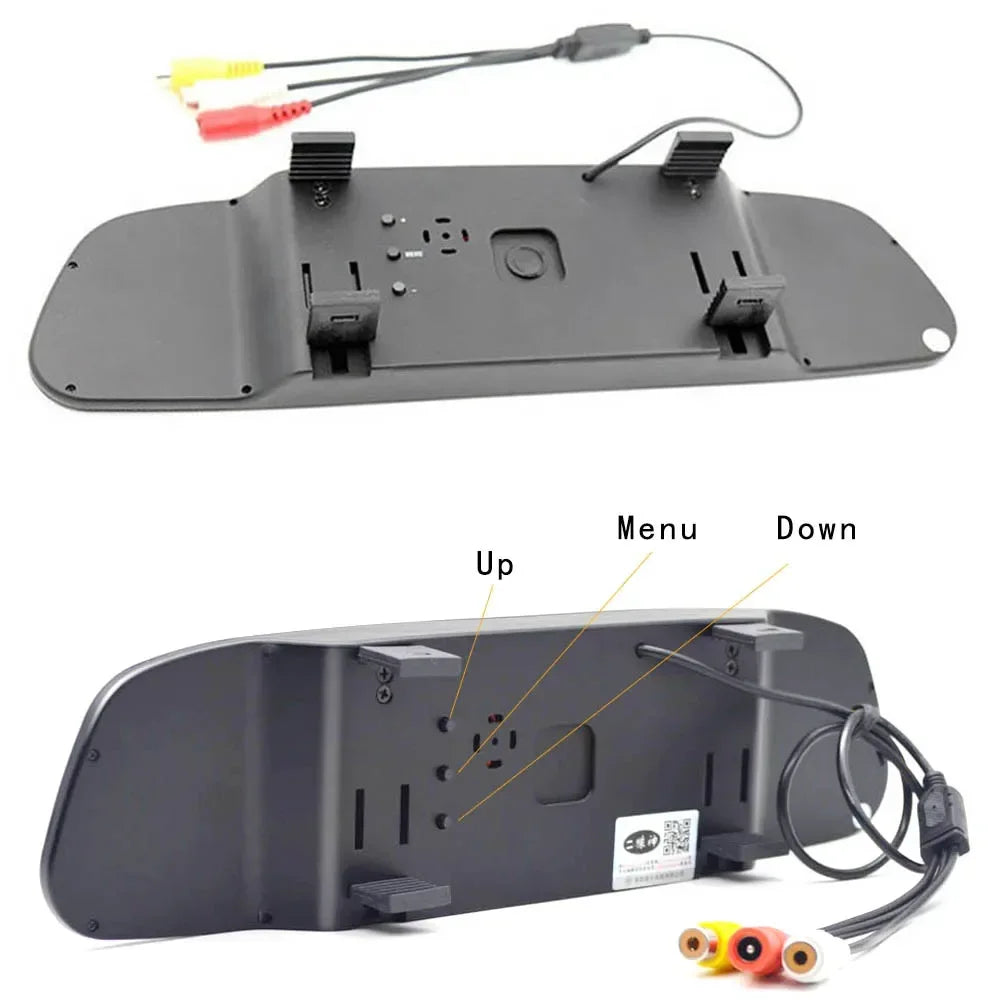 5 inch LCD Rear View Mirror Monitor Reversing Backup Camera Kit for Car MPV RV SUV Parking Easy Installation