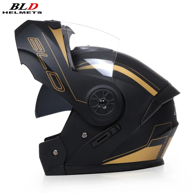Bld masculino feminino moda dupla lente capacetes de corrida motocross modular flip up casco moto personalizado capacete rosto cheio da motocicleta