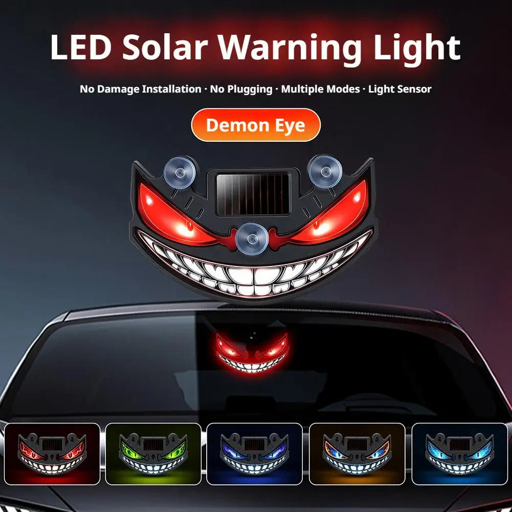 Luz de Advertência LED para Carro, Luz Solar de Olho de Demônio, Luz de Advertência Dinâmica com Efeito de Flash, Luzes de Sinalização de Segurança Universal para Veículos