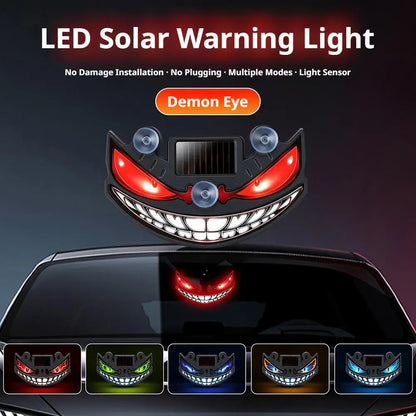 Luz de Advertência LED para Carro, Luz Solar de Olho de Demônio, Luz de Advertência Dinâmica com Efeito de Flash, Luzes de Sinalização de Segurança Universal para Veículos
