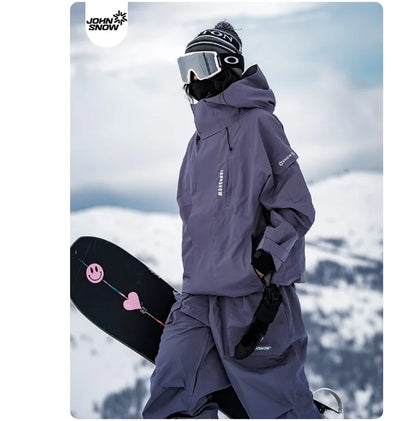John neve inverno à prova de vento à prova dwindproof água terno de esqui para homens e mulheres esporte ao ar livre quente respirável masculino feminino jaqueta de neve e calças