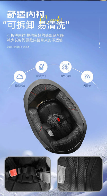 Capacete de Motocicleta Integral Certificado DOT para Todas as Estações com Design para Beber Água, Masculino e Feminino, para Pilotagem de Inverno