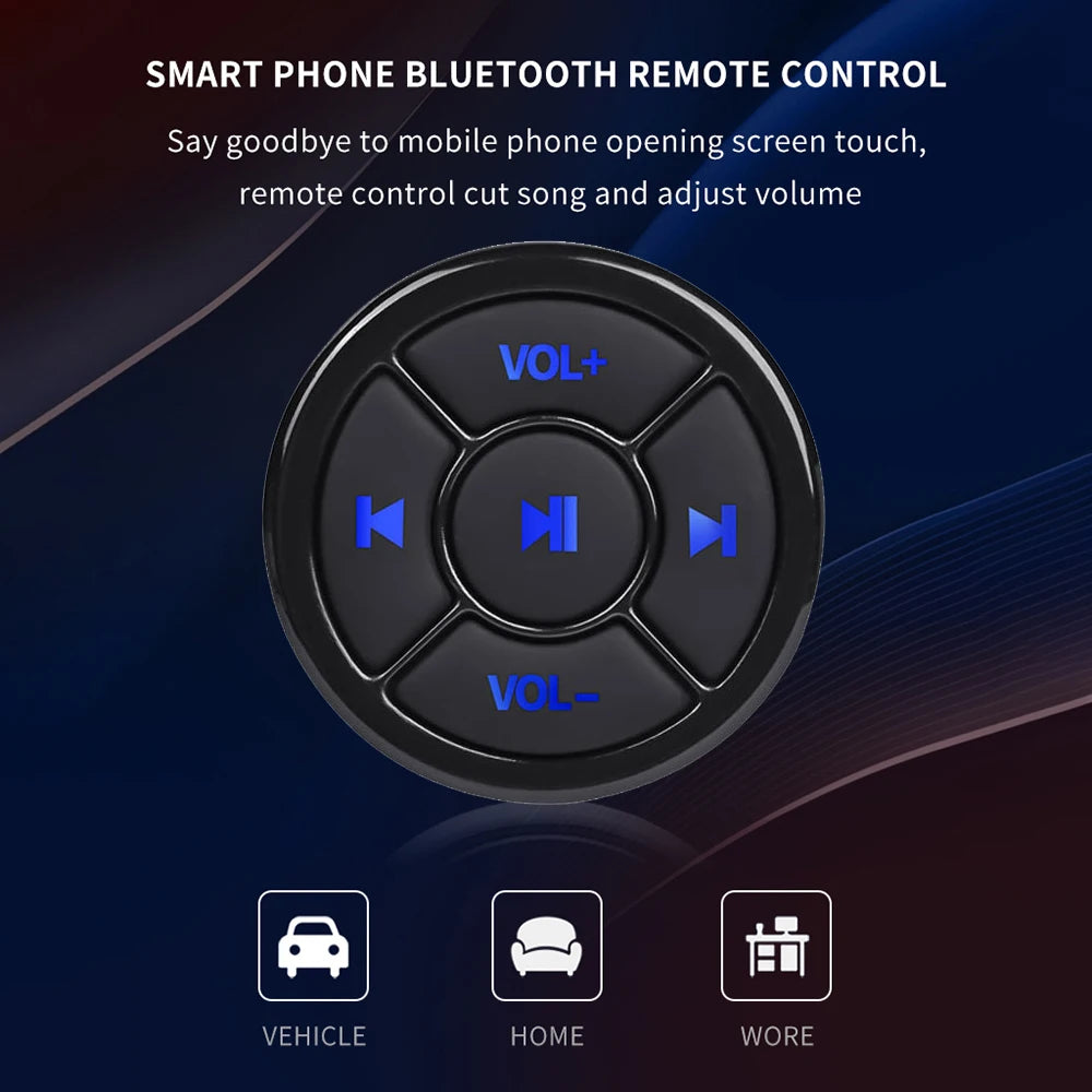 Wireless Media Bluetooth-compatible Button Remote Controller Car Motorcycle Steering Wheel MP3 Music Play For IOS Android Tablet