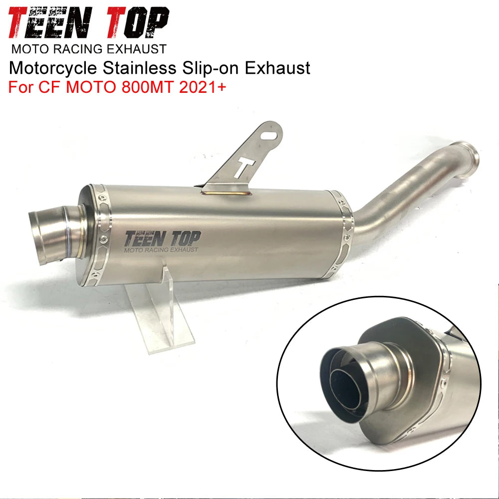Escapamento Slip-on para Motocicleta CF MOTO 800MT 2021+ - Silenciador Conectável ao Coletor Original 800 MT
