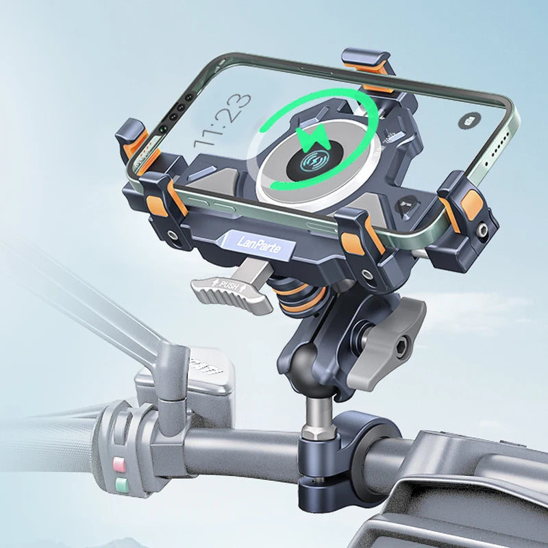Suporte para celular para Kawasaki Ninja 400/500/650 2019–2026 em alumínio com absorção de choque 360 °   Suporte de Navegação Metálico Ajustável