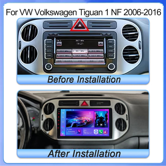 Android 15 For VW Volkswagen Tiguan 1 NF 2006 2008-2012 2013 2014 2015 2016 Carplay 2K Screen Car Radio Multimedia Player Stereo