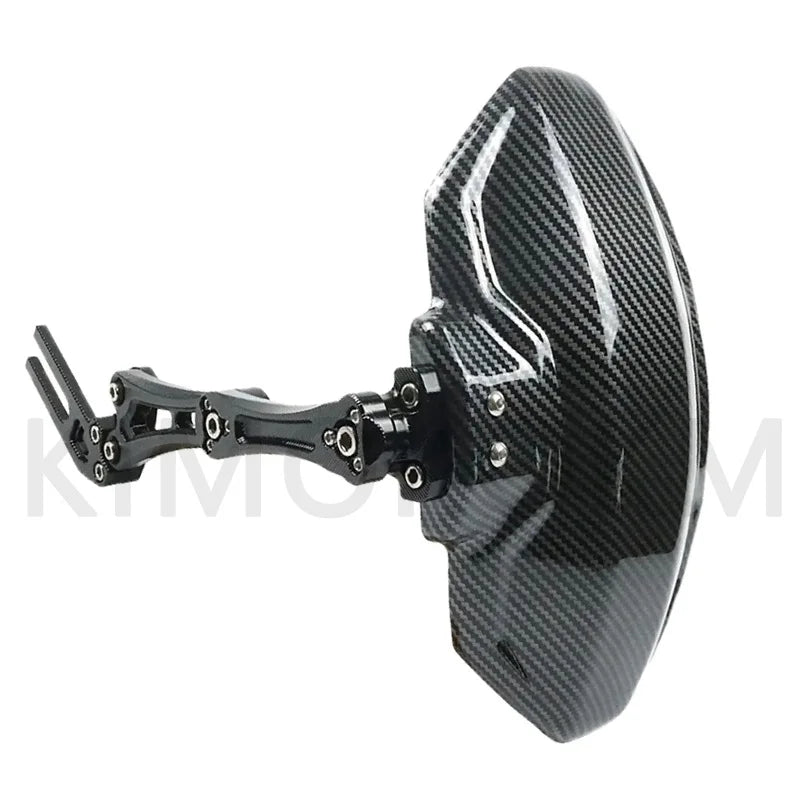 Motocicleta e bicicleta ajustável imitação de fibra carbono liga alumínio roda traseira fender paralama extensor universal acessórios