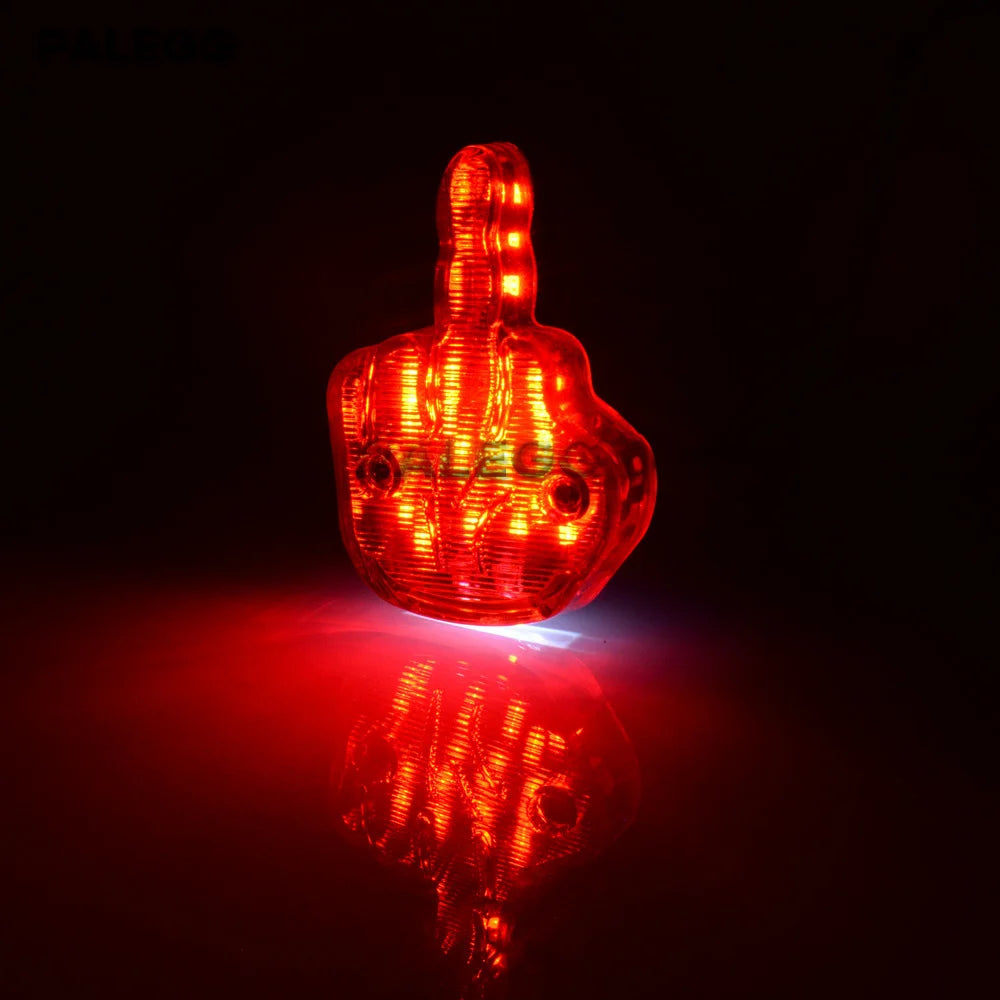 Universal traseira placa LED luz para motocicleta, dedo médio, Stop cauda lâmpada, luz branca para Harley Chopper personalizado