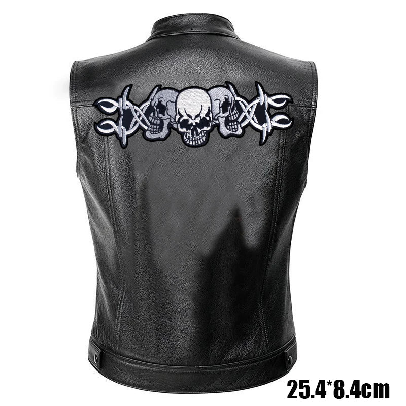 Patches Bordados Grandes para Costurar ou Termocolantes em Couro, Jeans, Roupas, DIY, Motocicleta, Biker, Punk