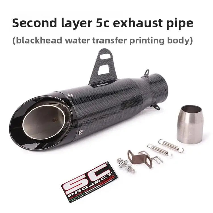 Silenciador de Escape SC de Dupla Camada, Som de Corrida Alto, Muffler Modificado Compatível com Ninja Z250 Z300 ZX10 MT07 MT09 R25 R3 R6