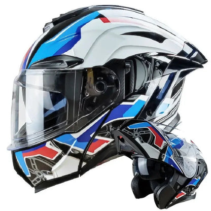 Flip up capacete da motocicleta rosto cheio lente dupla fora de estrada capacete de corrida dos homens cascos para moto capacete de moto dot aprovado