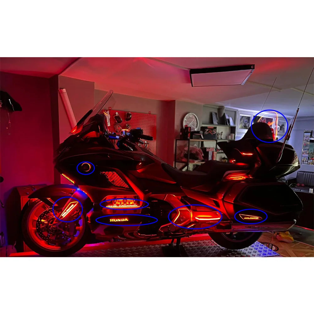 Goldwing 1800 goldwing1800 novos acessórios refletor dianteiro da motocicleta luzes led caixa lateral traseira refletor para honda gl1800 2018-