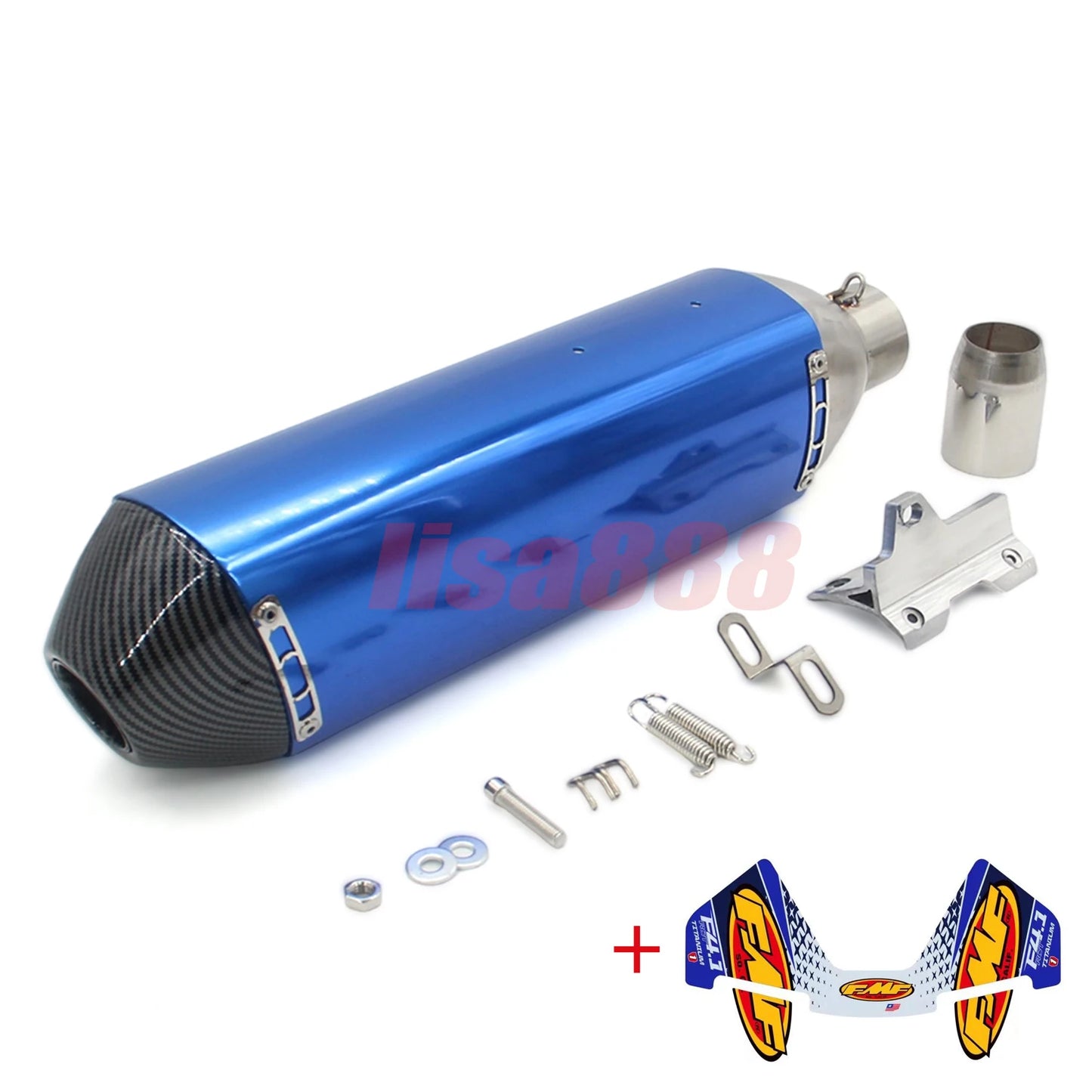 51mm comprimento universal 470mm entrada da motocicleta fmf 4t silenciador de escape tubo fuga moto com db assassino escapa para moto