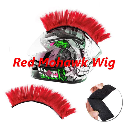 Personalidade criativa motocicleta capacete elétrico decoração mohawk peruca de cabelo moto capacete acessórios adesivos estilo cosplay