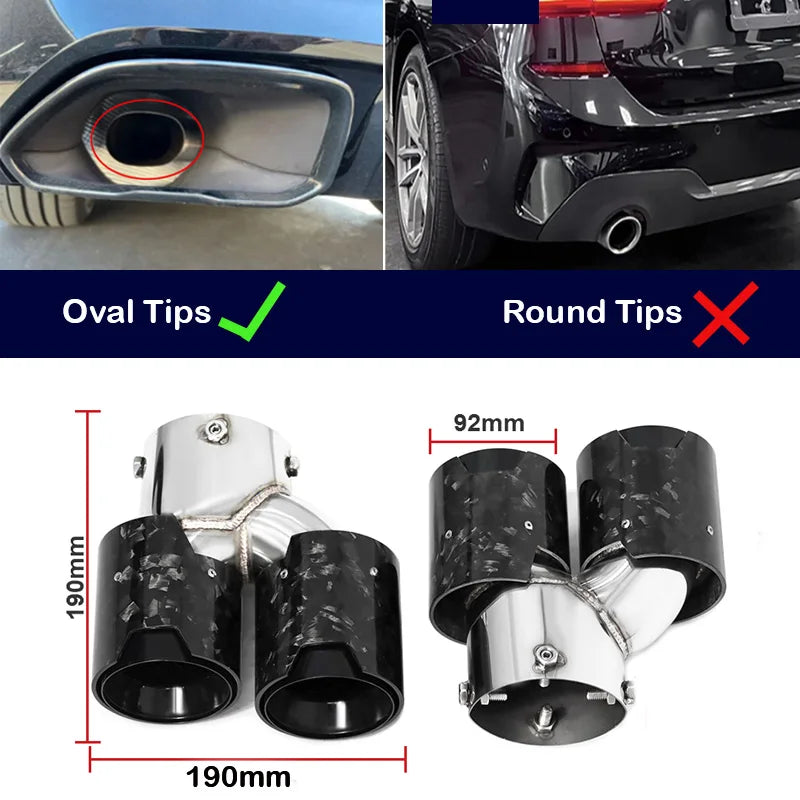 Ponta de escape de fibra de carbono quad para bmw g20 g21 m340i m240i g42 m440i m desempenho silenciador de escape ponta sistema de escape
