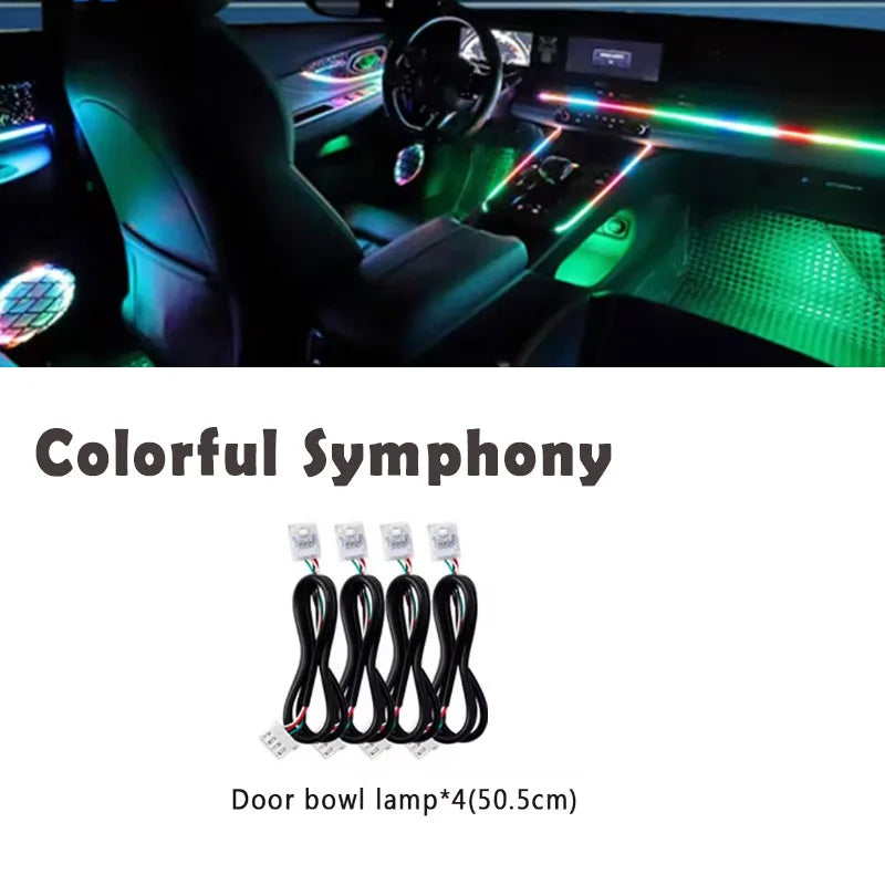18 in 1 Symphony RGB Atmosphere Light Parts 20CM 35CM 75CM 110CM Light Strip Speaker Foot Lamp storage Light Main Sub Controller