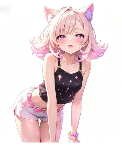 1 Adesivo de Vinil com Orelhas de Gato para Meninas Anime, Adesivo Impermeável e Resistente ao Sol para Carro, Moto, Garrafa de Água, Laptop, Presente para Otakus