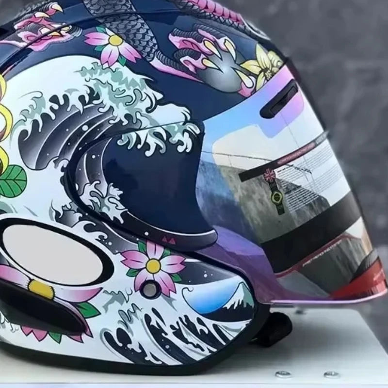 Ram3 oriental dragão meio capacete masculino e feminino motocicleta fora de estrada capacete de verão downhill corrida montanha cruz casco