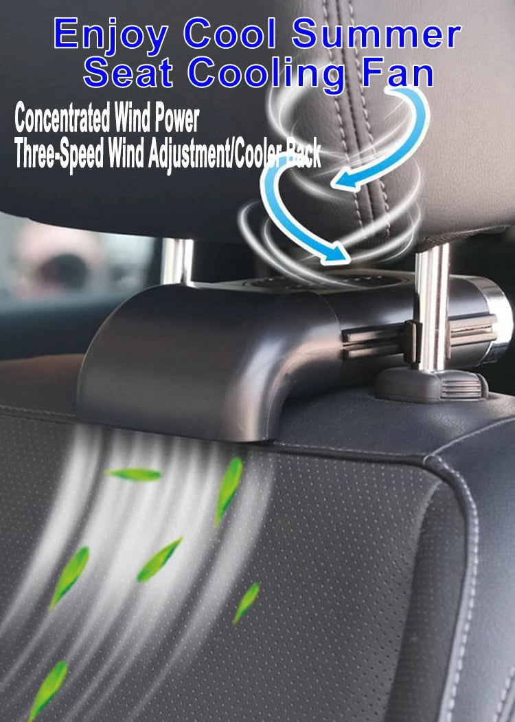 EAFC Mini Car Seat Back USB Fan Foldable Silent Fan 3-Speeds  Adjustable Universal Car Cooler Air Cooling Car Rear Seat Auto