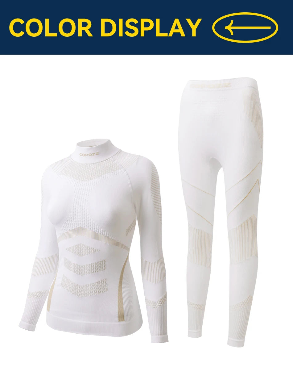 Copozz mulheres homens 3a antimicrobiano esqui roupa interior térmica fitness treino ginásio snowboard esporte pressão suporta quente longo johns