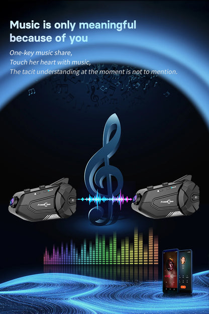 Motocicleta interfone capacete fone de ouvido bluetooth grupo alto-falante fone wi fi app freedconn r1pro moto traço cam moto auto dvr