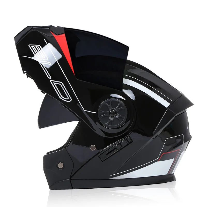 Bld modular lente dupla capacete da motocicleta segurança downhill flip up capacetes profissional motocross corrida rosto cheio casco moto