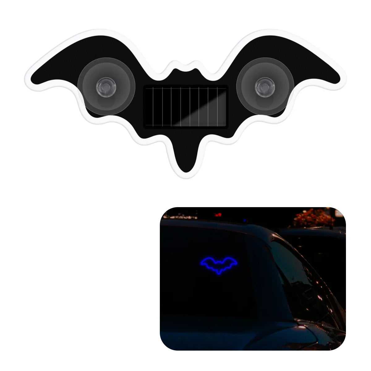 Luz Atmosférica Solar Universal em Forma de Morcego, LED Dinâmico com Gradiente, Acessório de Decoração para Interior de Carro RGB