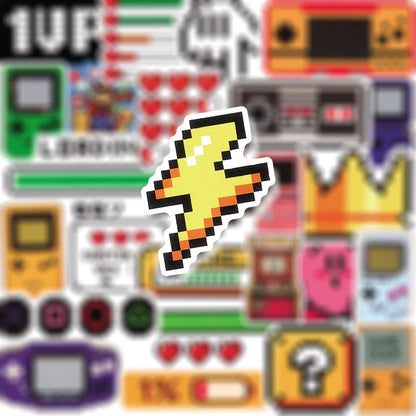 50 pçs clássico console de jogos dos desenhos animados adesivos retro nostalgia decalques para skate carro motocicleta capacete graffiti adesivo brinquedos