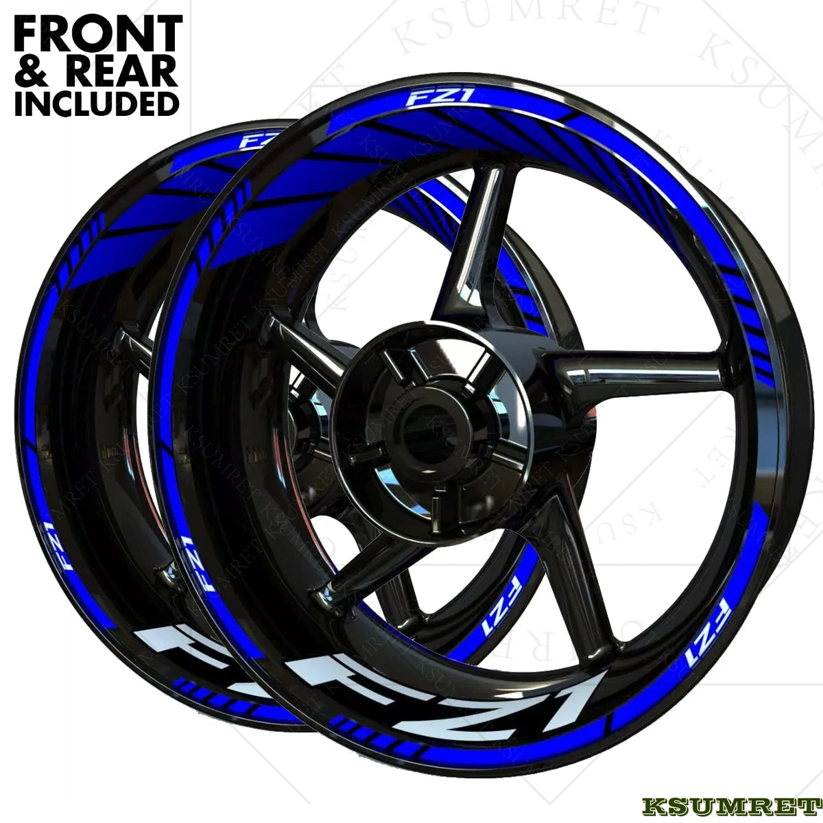Adesivo de roda de vinil FZ1 Conjunto de adesivos de decalque de aro de motocicleta com logotipo FZ1