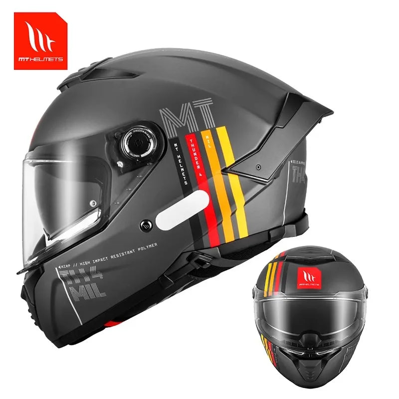 Capacete de Motocicleta MT Thunder 4 SV Original Espanhol, Capacete Integral com Lente Dupla, Certificação ECE DOT, Capacetes para Moto
