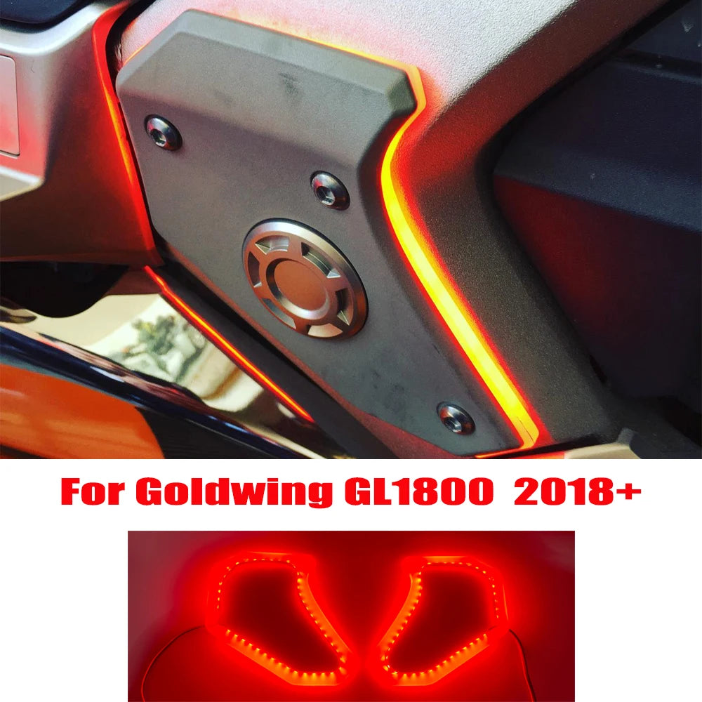 Goldwing 1800 goldwing1800 novos acessórios refletor dianteiro da motocicleta luzes led caixa lateral traseira refletor para honda gl1800 2018-