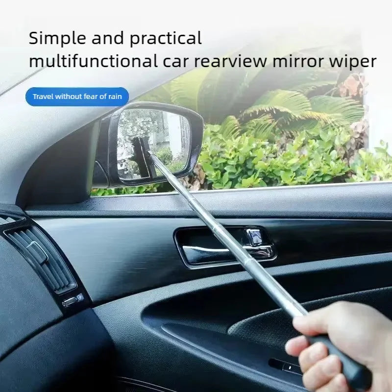 Limpador de Espelho Retrovisor de Carro Telescópico para Dias Chuvosos, Ferramenta Portátil de Limpeza de Vidros Automotivos