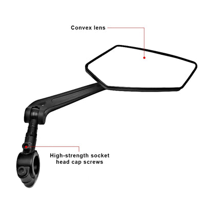 Espelho retrovisor da bicicleta ciclismo claro ampla gama de visão traseira refletor retrovisor ajustável guiador esquerda direita espelho