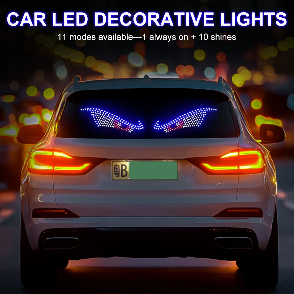 Car LED Devil Eyes Light Decorative Lights USB Warning Lights Dynamic Demon Eye Lights Atmosphere Light Auto Accessories