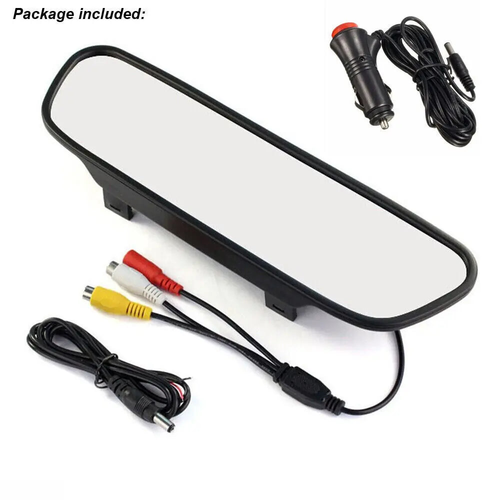 5 inch LCD Rear View Mirror Monitor Reversing Backup Camera Kit for Car MPV RV SUV Parking Easy Installation