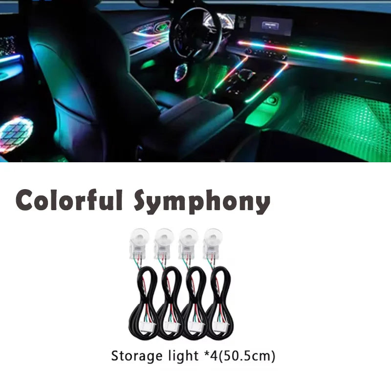 18 in 1 Symphony RGB Atmosphere Light Parts 20CM 35CM 75CM 110CM Light Strip Speaker Foot Lamp storage Light Main Sub Controller