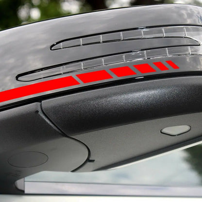 Espelho Retrovisor Side Adesivo, Vinyl Stripe Emblema, Decalque do carro, Acessórios de Decoração do carro, Preto, Branco, Vermelho, Azul, 20x0.7cm, 4pcs por conjunto