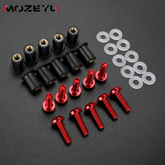 M5 10 pçs parafusos de carenagem kits fixadores parafuso pára-brisa 2024 para bajaj pulsar 150 clássico 150 DTS-i ns160 ns200 rs200 ct100 150 ns