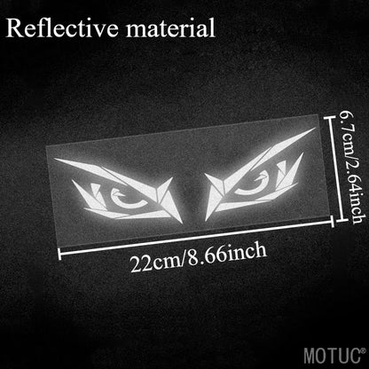 1 Par de Adesivos Criativos Refletivos Olhos de Monstro para Moto, Impermeáveis, para Farol, Tanque de Combustível e Carroceria de Scooter, Decalques de Vinil DIY