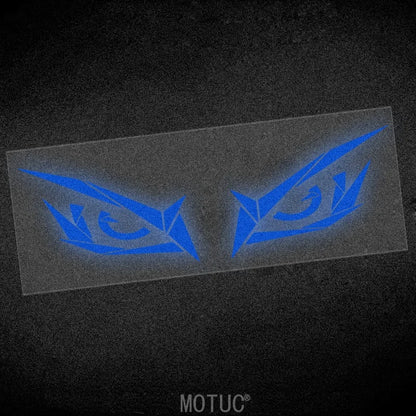 1 Par de Adesivos Criativos Refletivos Olhos de Monstro para Moto, Impermeáveis, para Farol, Tanque de Combustível e Carroceria de Scooter, Decalques de Vinil DIY