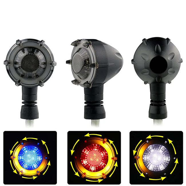 Motocicleta led luzes de sinal volta led âmbar fluindo pisca universal moto indicador pisca lâmpada scooter acessórios vermelho