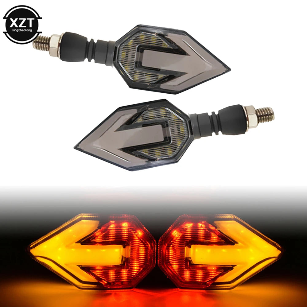 2 pçs/lote universal led sinais de volta da motocicleta luz 12v ip68 à prova dip68 água luzes da cauda azul amarelo luzes traseiras acessórios
