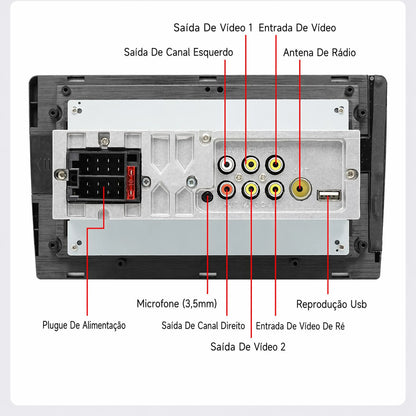 ESSGOO Rádio Estéreo Automotivo MP5 de 9 Polegadas 1 DIN com Bluetooth, Espelho Link, Receptor FM e Reprodutor Multimídia