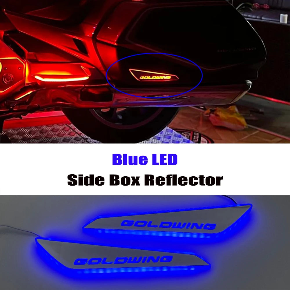 Goldwing 1800 goldwing1800 novos acessórios refletor dianteiro da motocicleta luzes led caixa lateral traseira refletor para honda gl1800 2018-