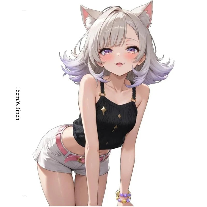1 Adesivo de Vinil com Orelhas de Gato para Meninas Anime, Adesivo Impermeável e Resistente ao Sol para Carro, Moto, Garrafa de Água, Laptop, Presente para Otakus