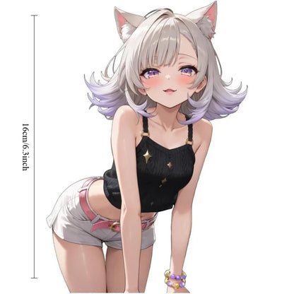 1 Adesivo de Vinil com Orelhas de Gato para Meninas Anime, Adesivo Impermeável e Resistente ao Sol para Carro, Moto, Garrafa de Água, Laptop, Presente para Otakus